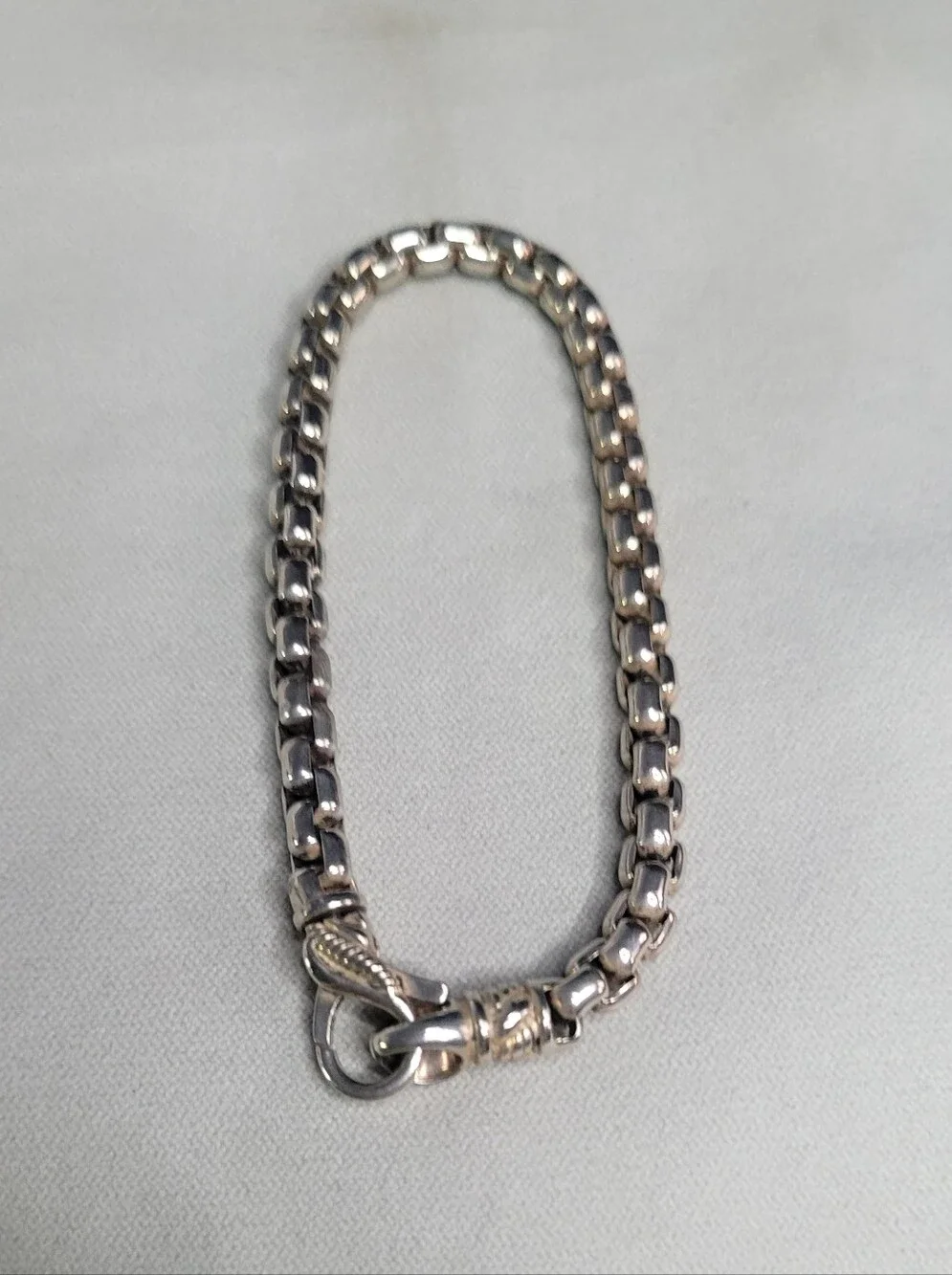 JAI Sterling Silver 7.25mm Box Chain Bracelet 7.5